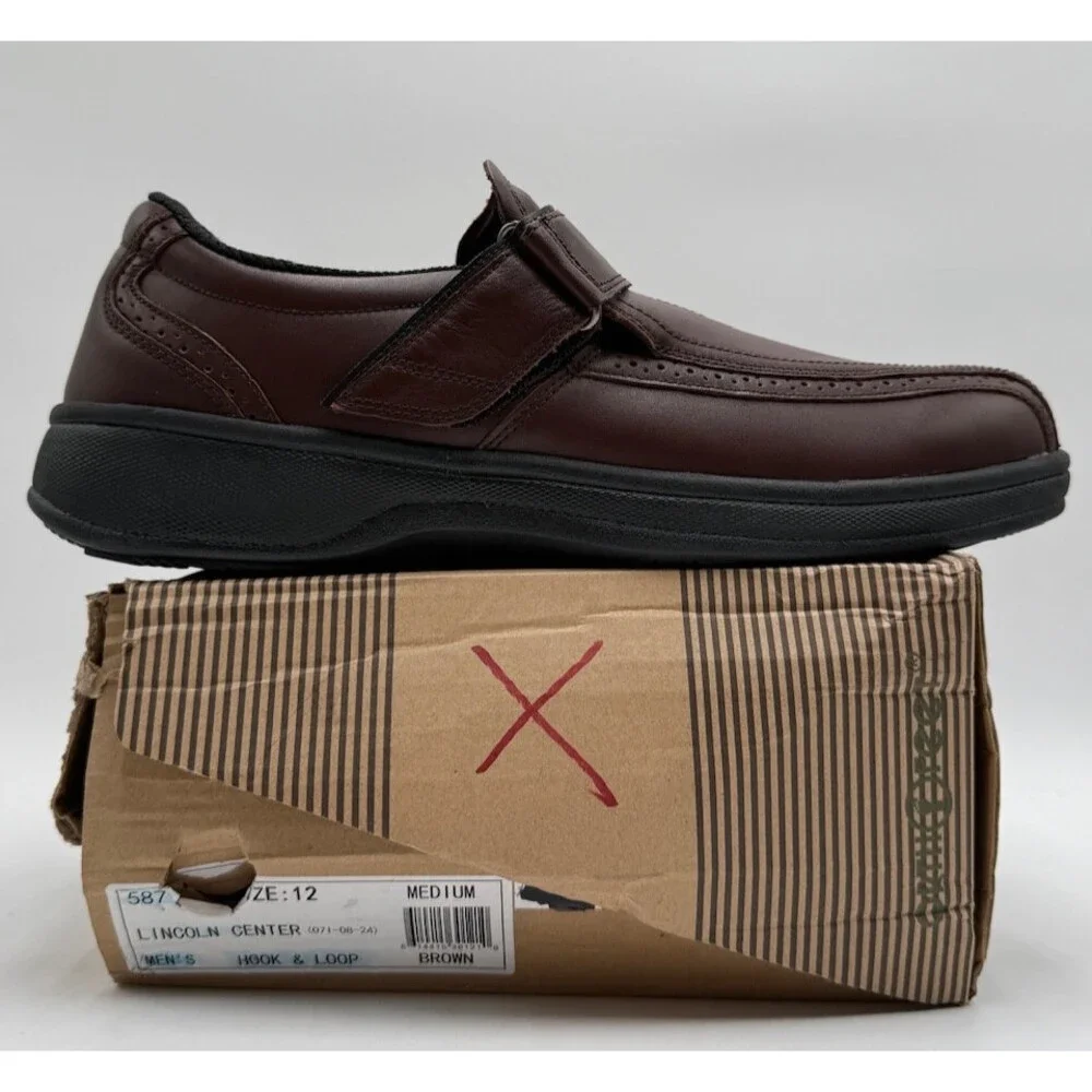 OrthoFeet LINCOLN CENTER Men's NEW Orthopedic Dress Shoe Brown US Size 12 M